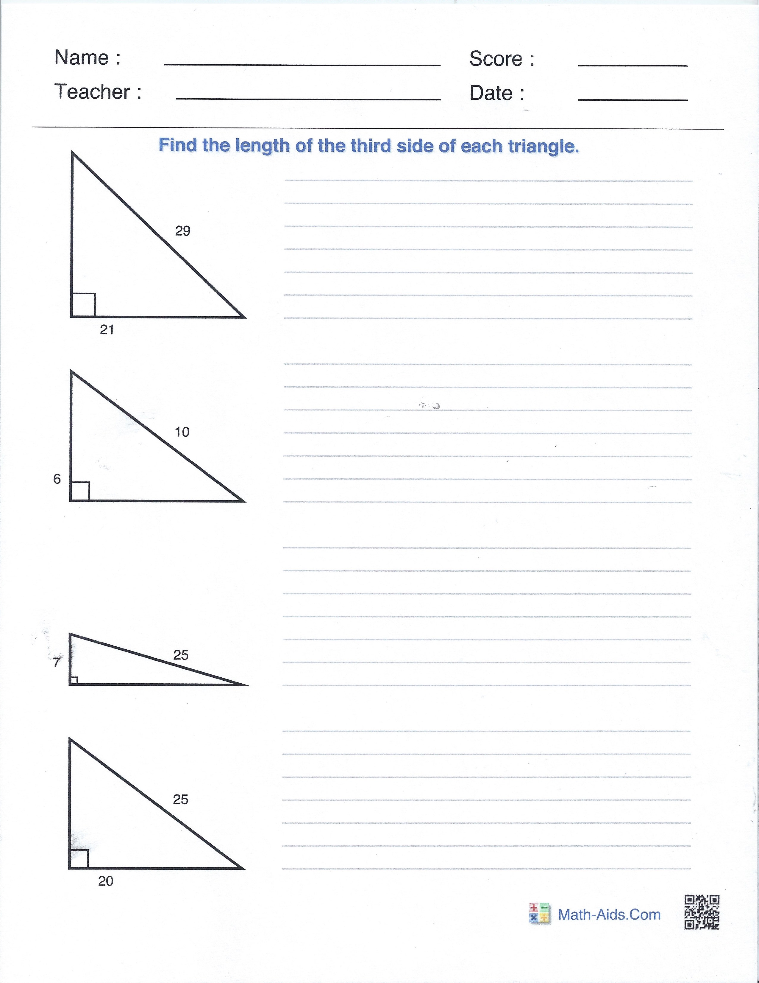 Creative Pythagorean Theorem Worksheet Martin Lindelof