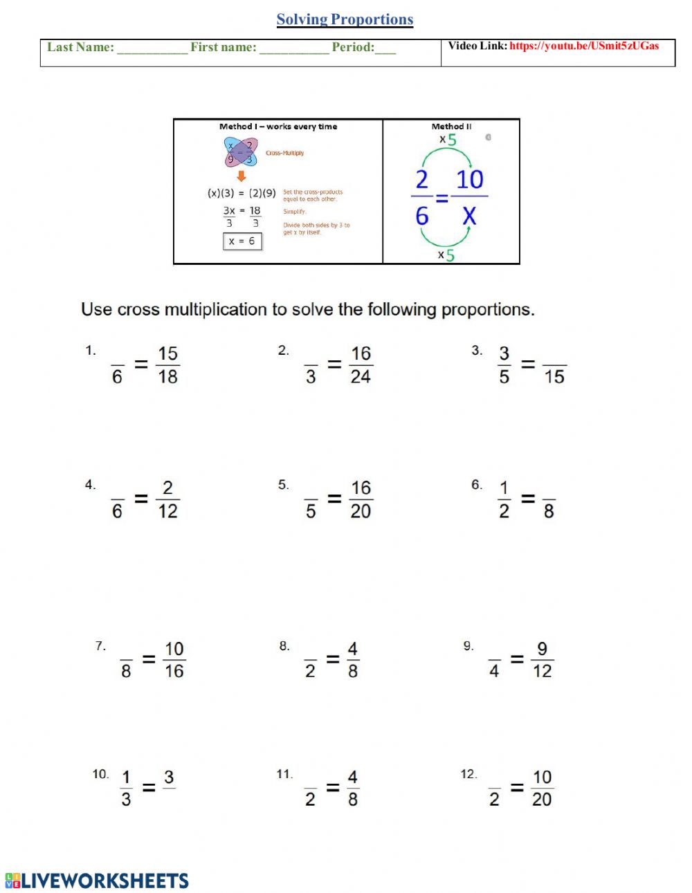 7Th Grade Ratios And Proportions Worksheets 15