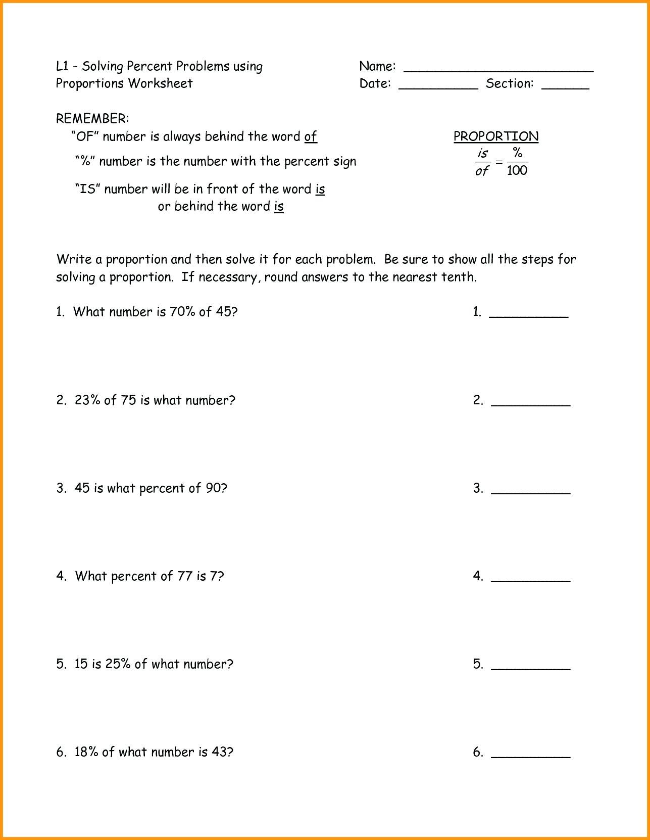 7Th Grade Ratios And Proportions Worksheets 17