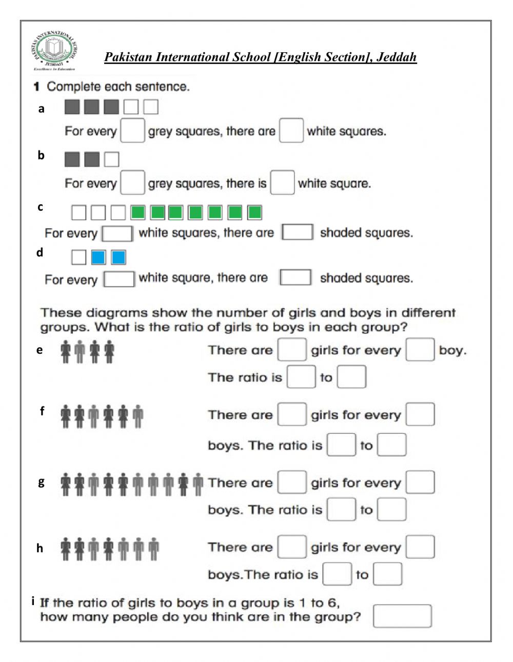 7Th Grade Ratios And Proportions Worksheets 21