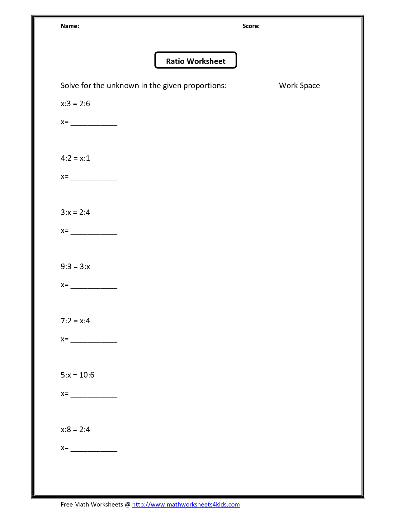 7Th Grade Ratios And Proportions Worksheets 37