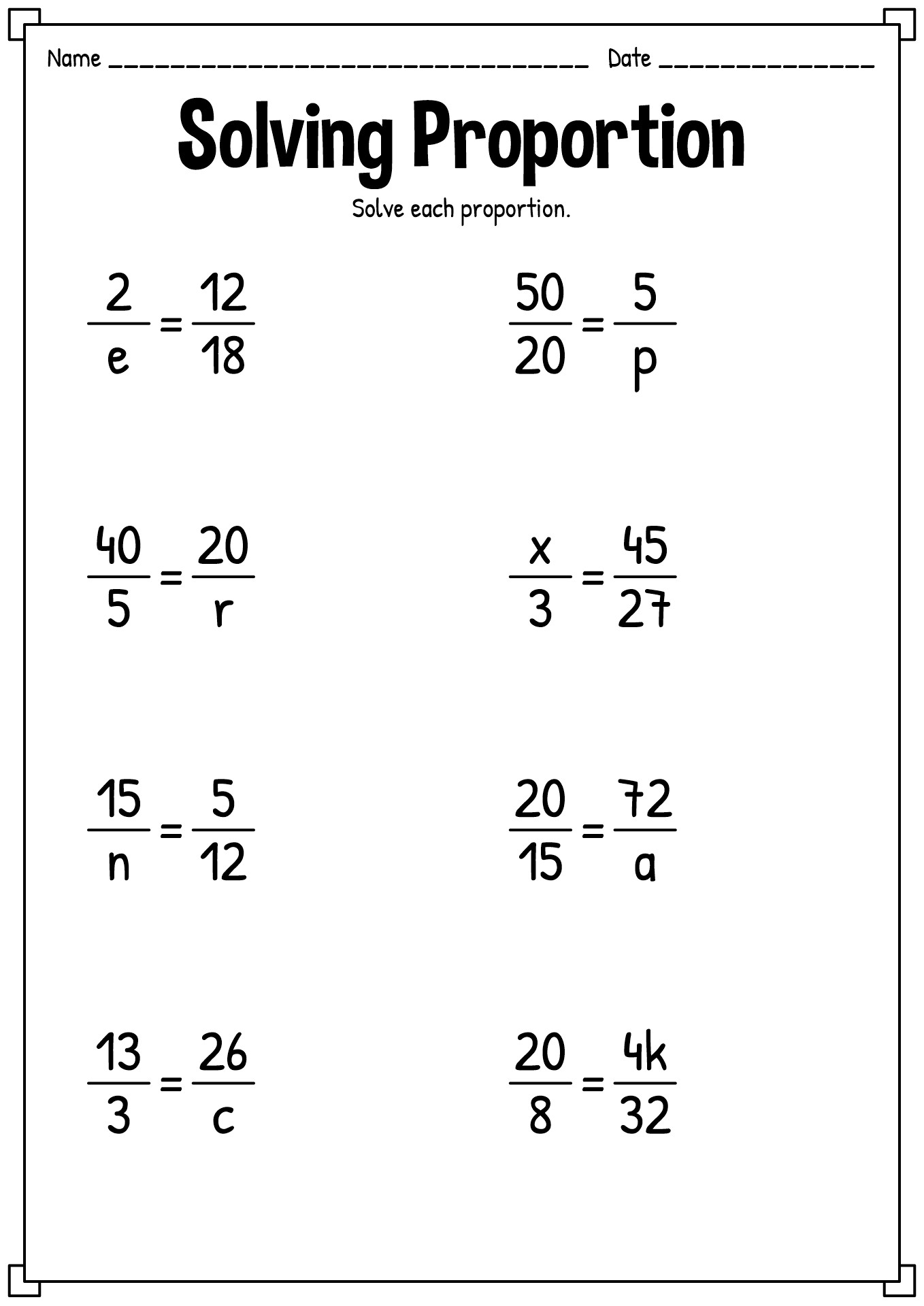 7Th Grade Ratios And Proportions Worksheets 4