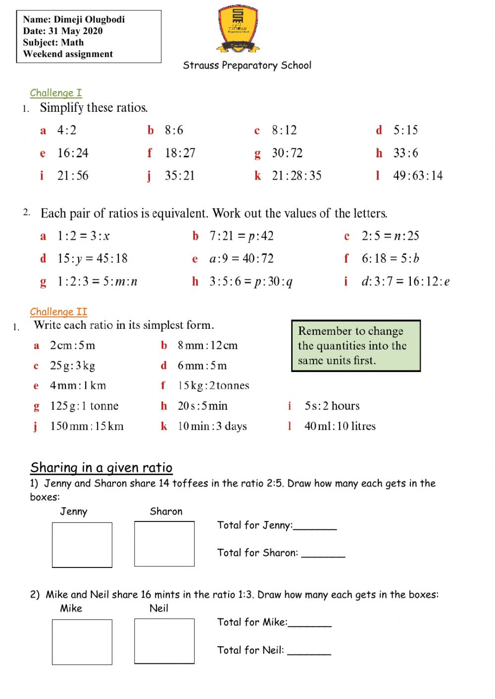 7Th Grade Ratios And Proportions Worksheets 48