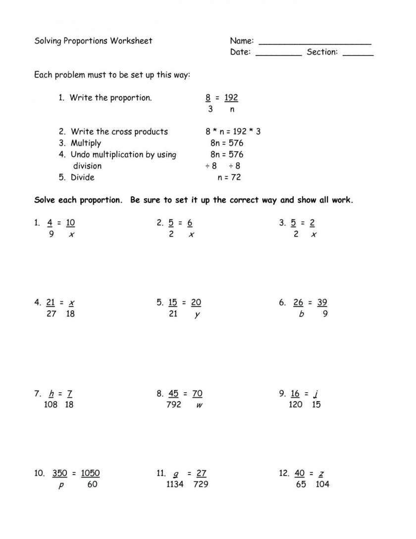 7Th Grade Ratios And Proportions Worksheets 49