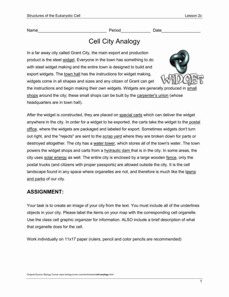 Cell City Worksheet Answers 10