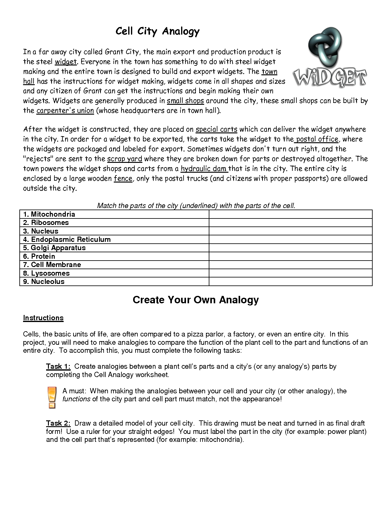 Cell City Worksheet Answers 16