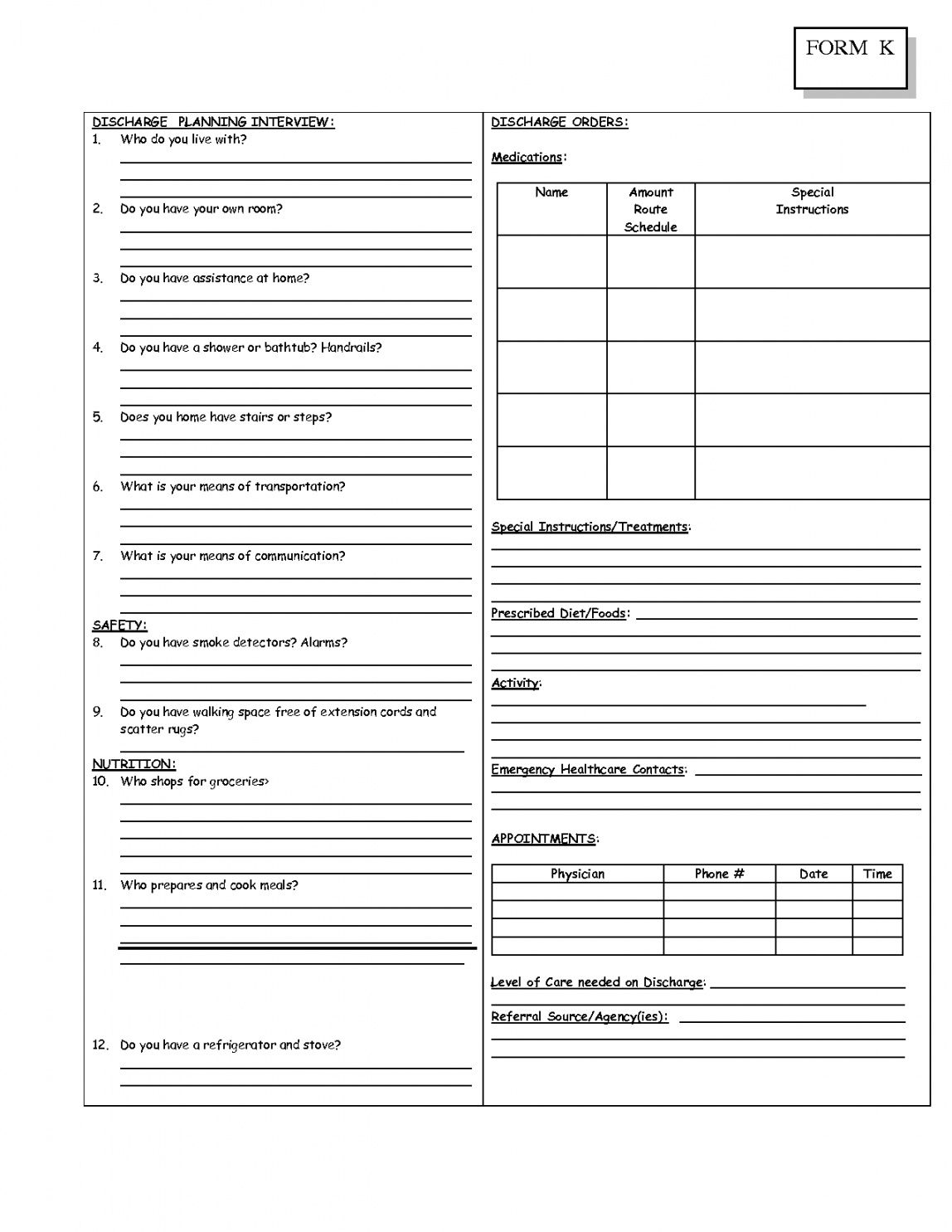 Cms Discharge Planning Worksheet 14