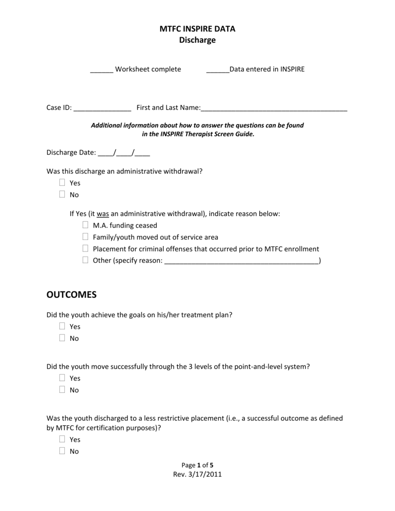 Cms Discharge Planning Worksheet 31