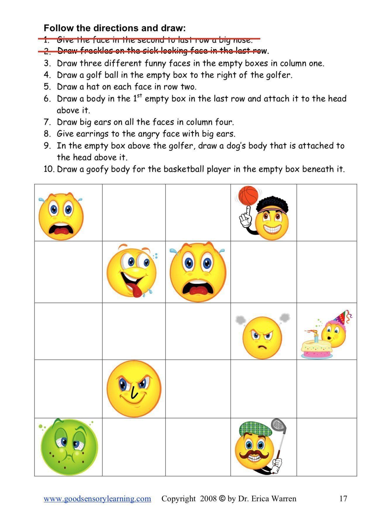 Follow Directions Trick Worksheet 2