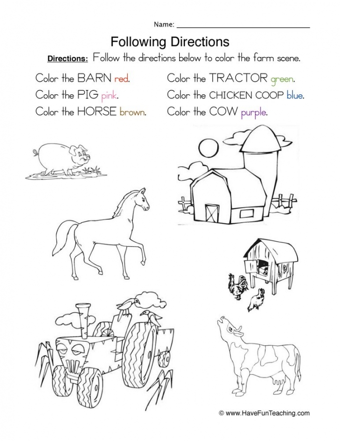 Follow Directions Trick Worksheet 25