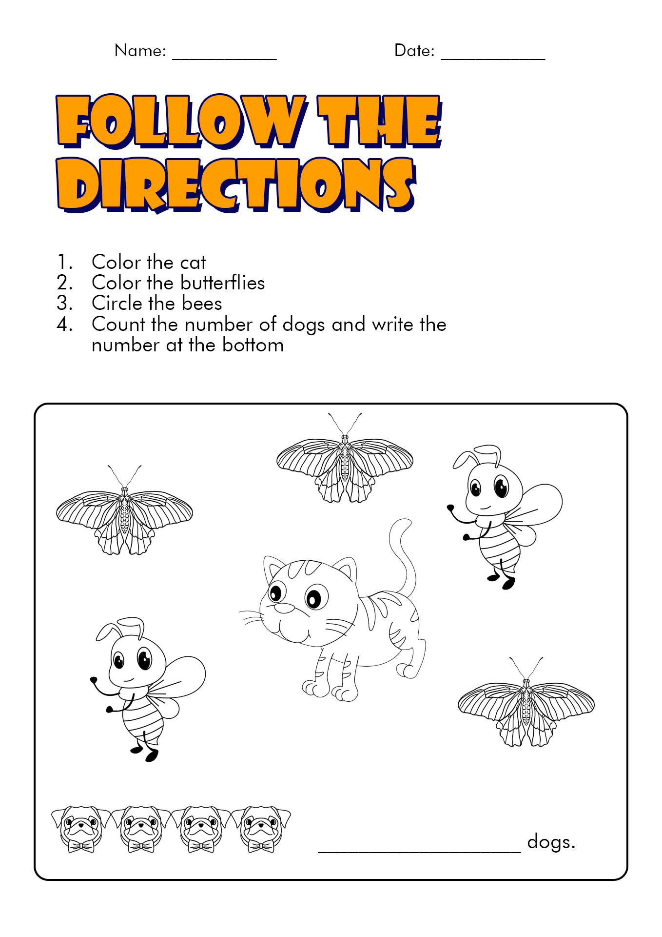 Follow Directions Trick Worksheet 26