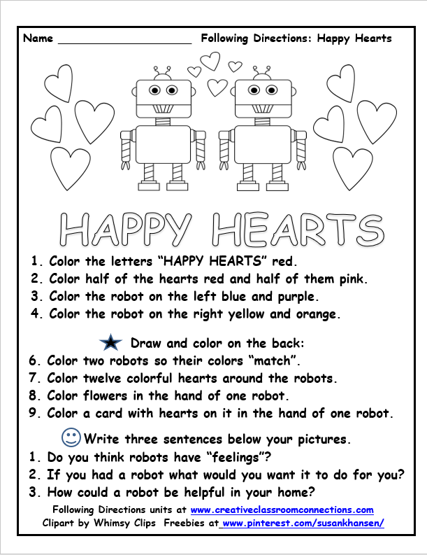 Follow Directions Trick Worksheet 29