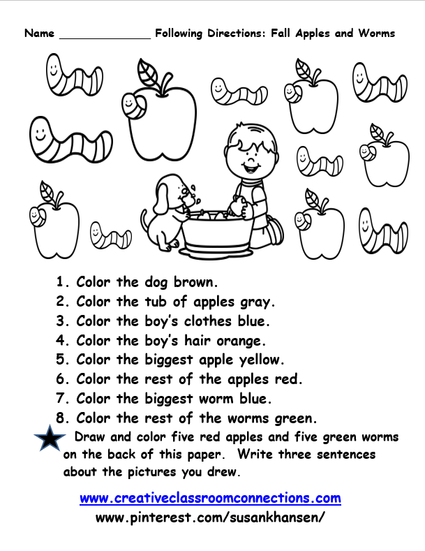 Follow Directions Trick Worksheet 33