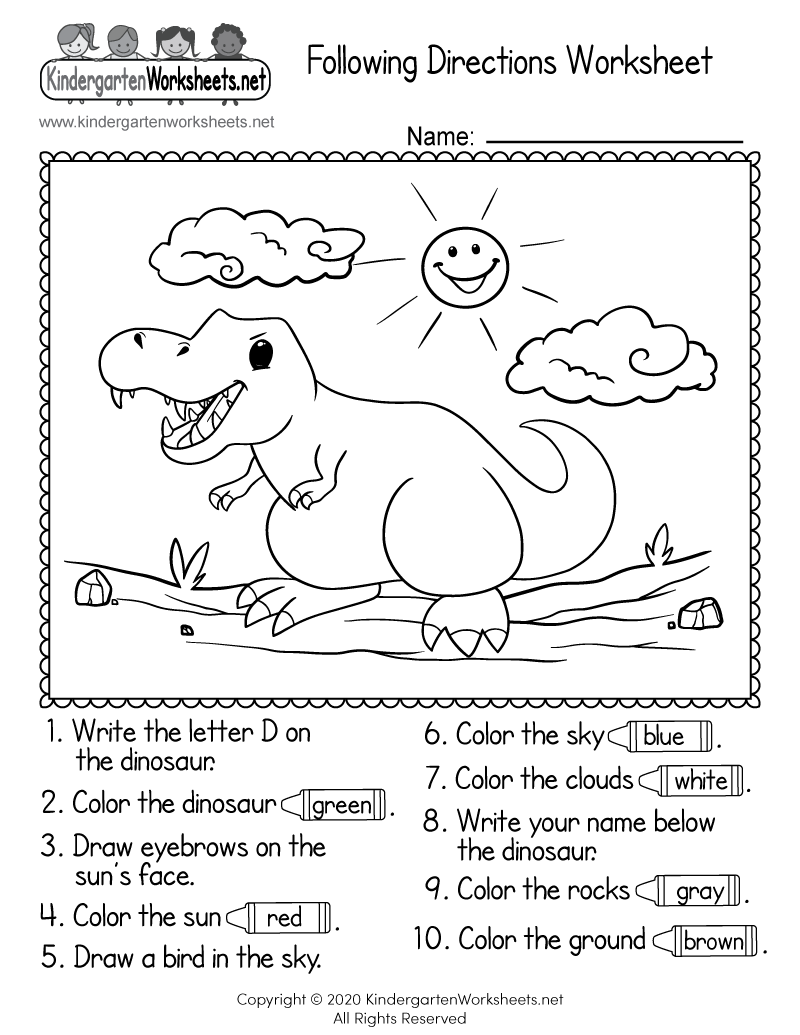 Follow Directions Trick Worksheet 44