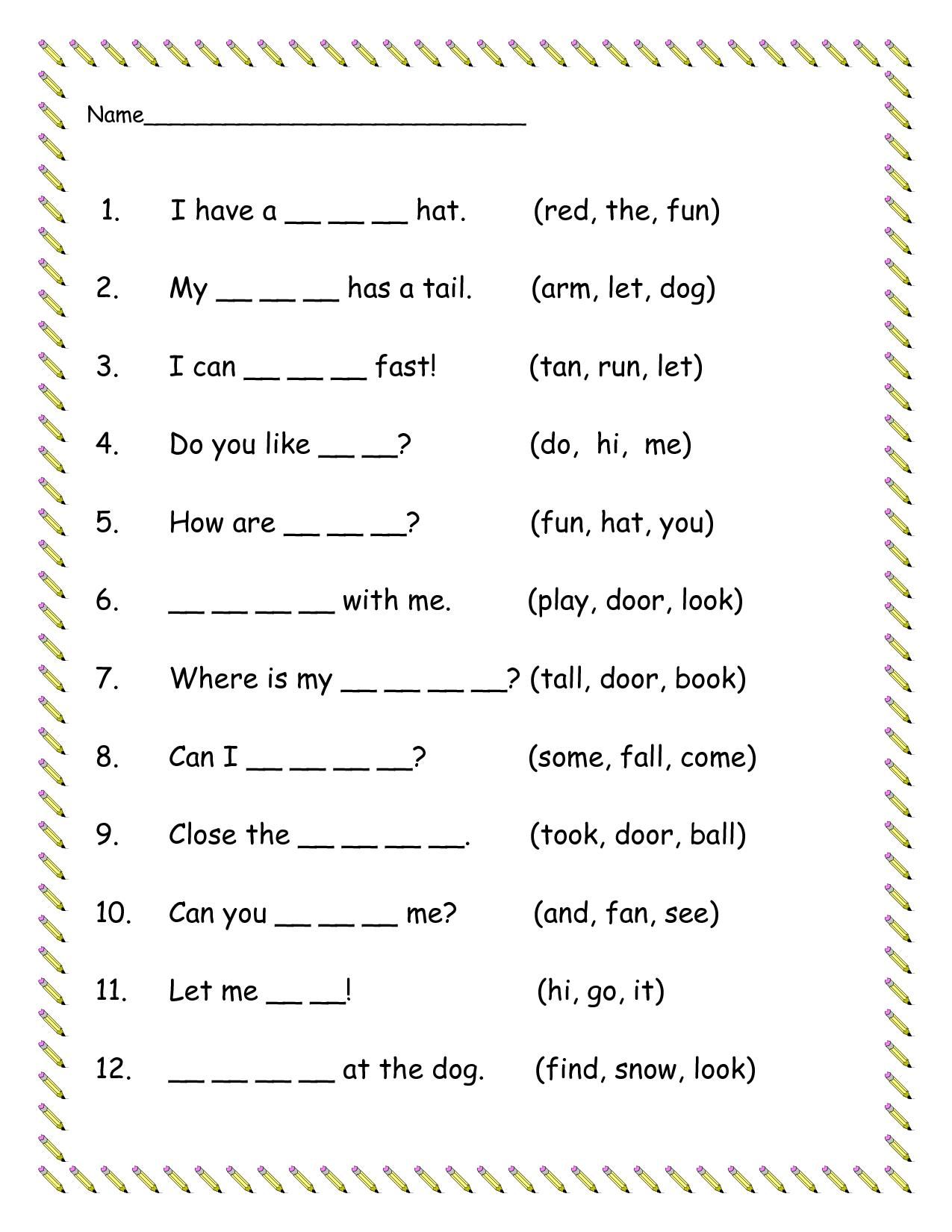 Free English Worksheets For Year 4 15