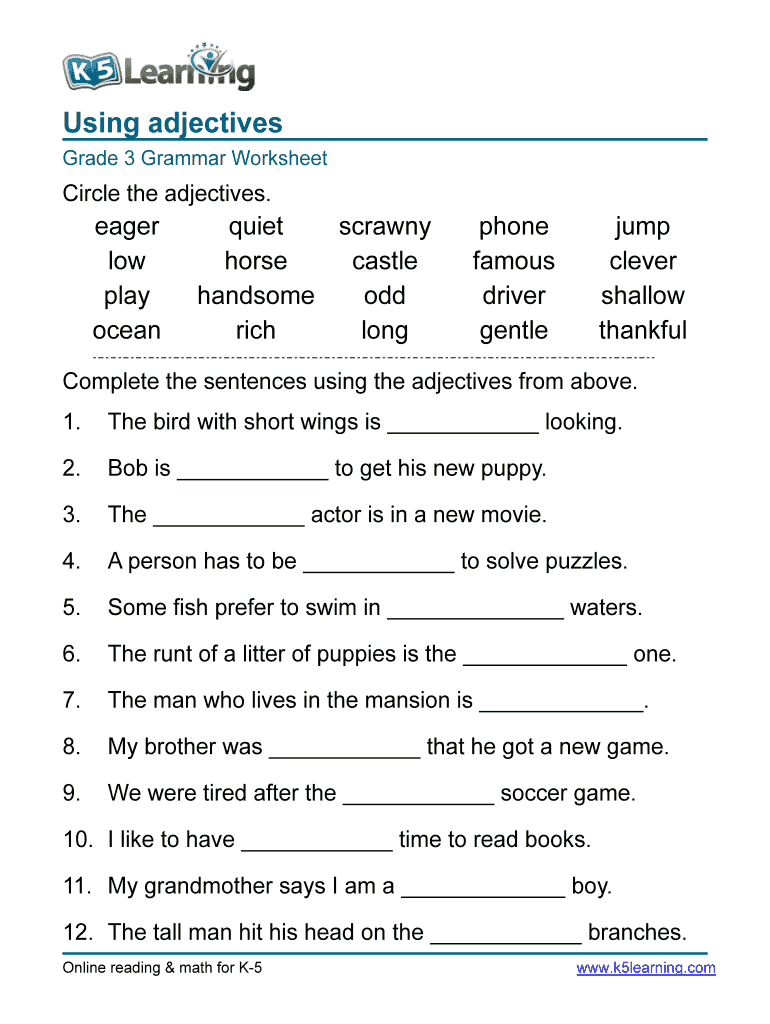 Free English Worksheets For Year 4 16