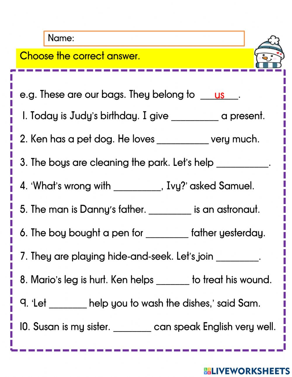 Free English Worksheets For Year 4 25