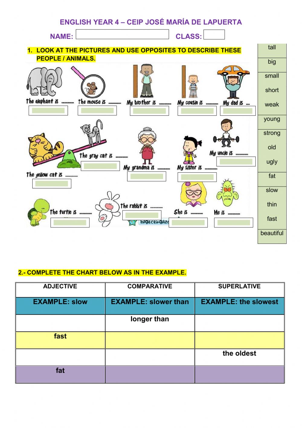 Free English Worksheets For Year 4 34