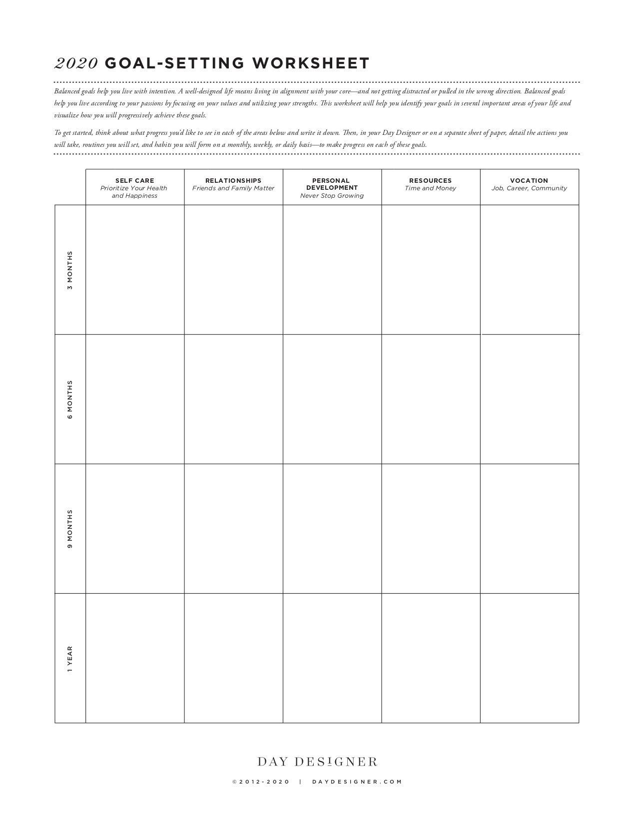 Goals For The School Year Worksheet 15