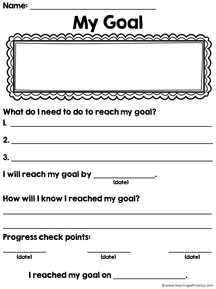 Goals For The School Year Worksheet 42