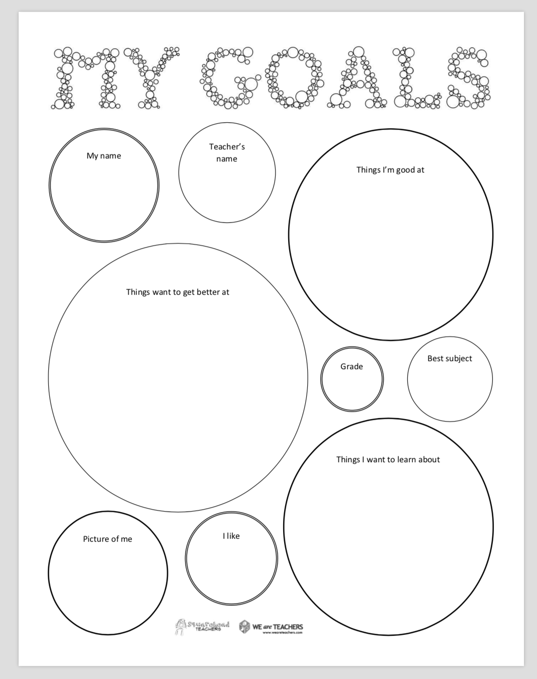 Goals For The School Year Worksheet 43