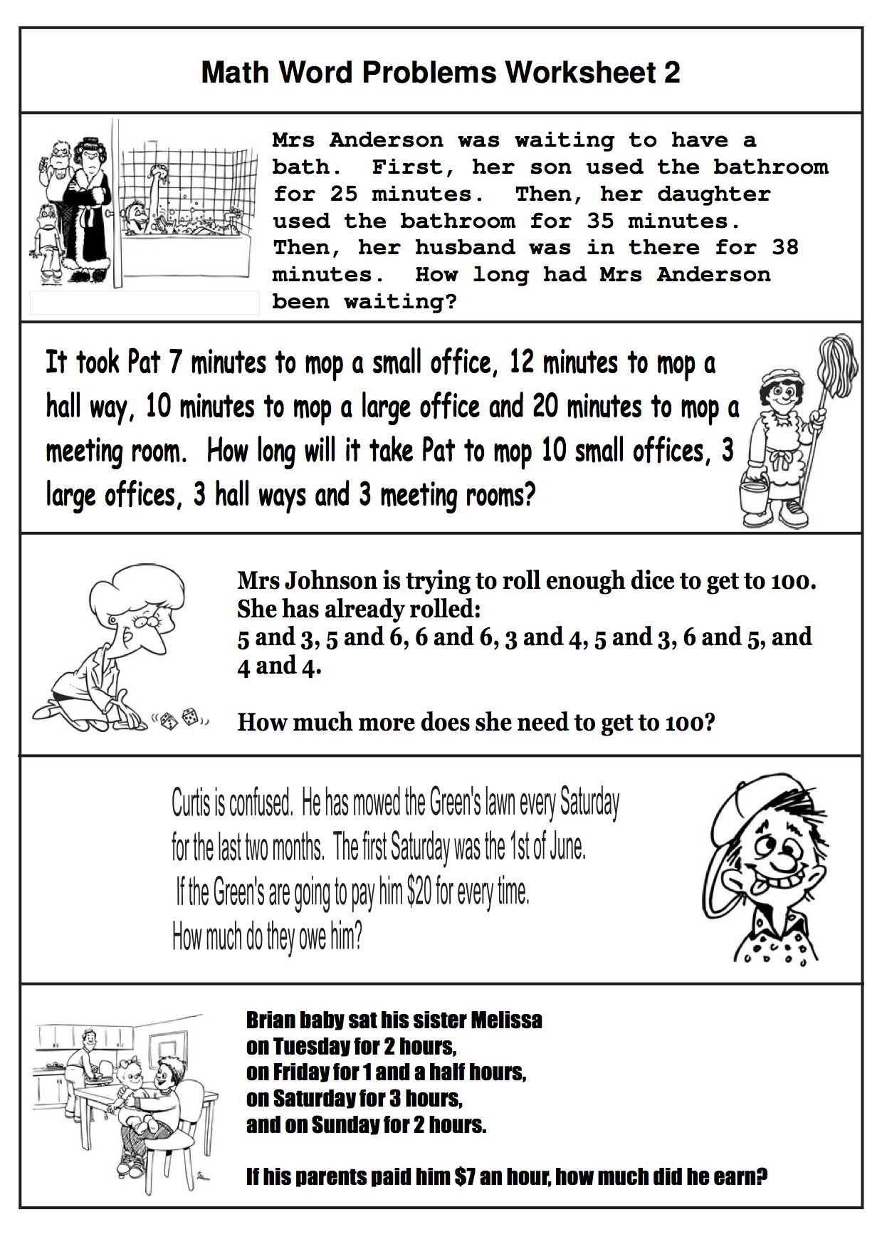 Math Worksheets Grade 2 Word Problems 15