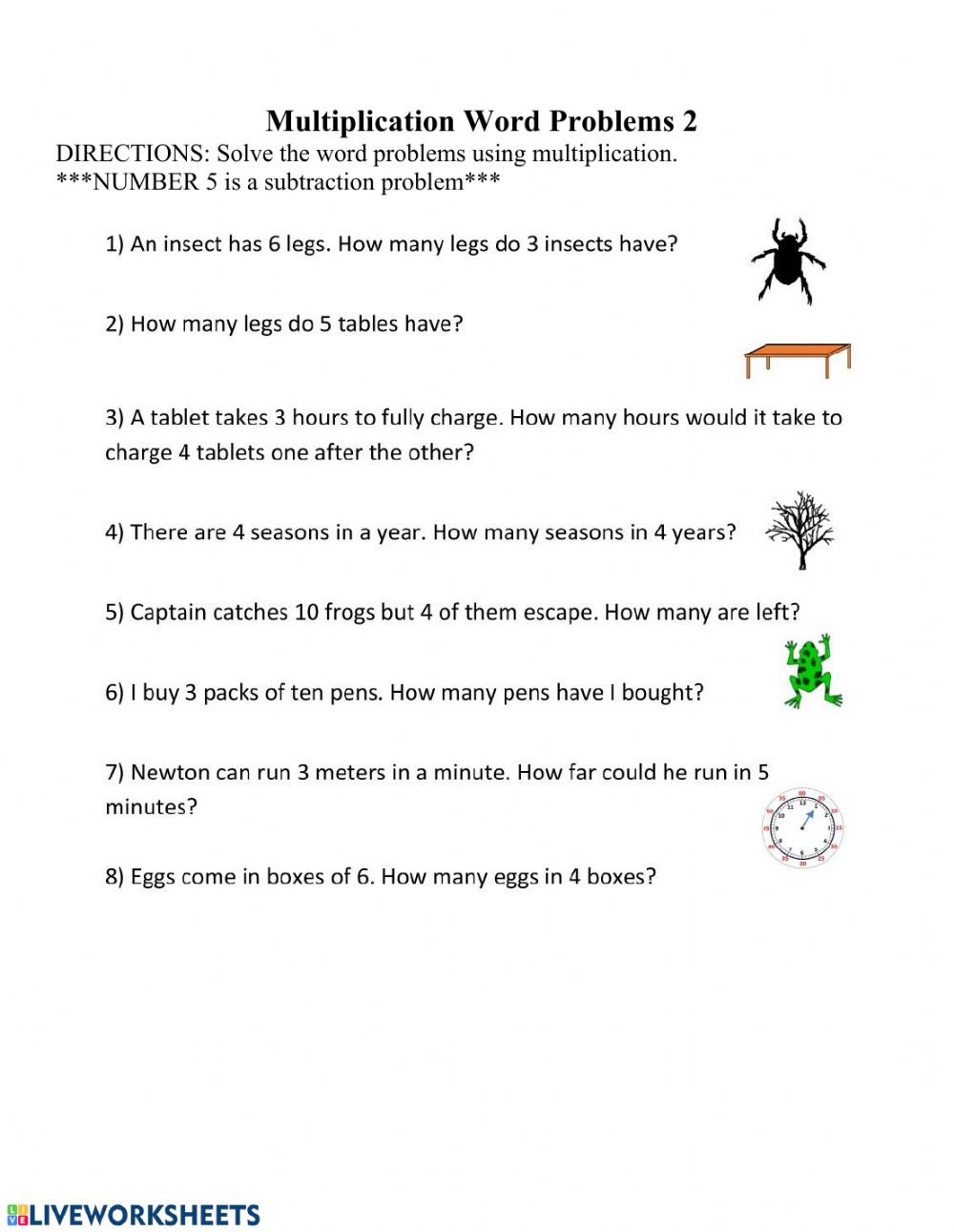 Math Worksheets Grade 2 Word Problems 22