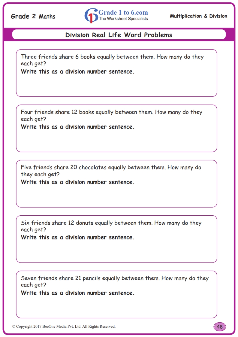 Math Worksheets Grade 2 Word Problems 9