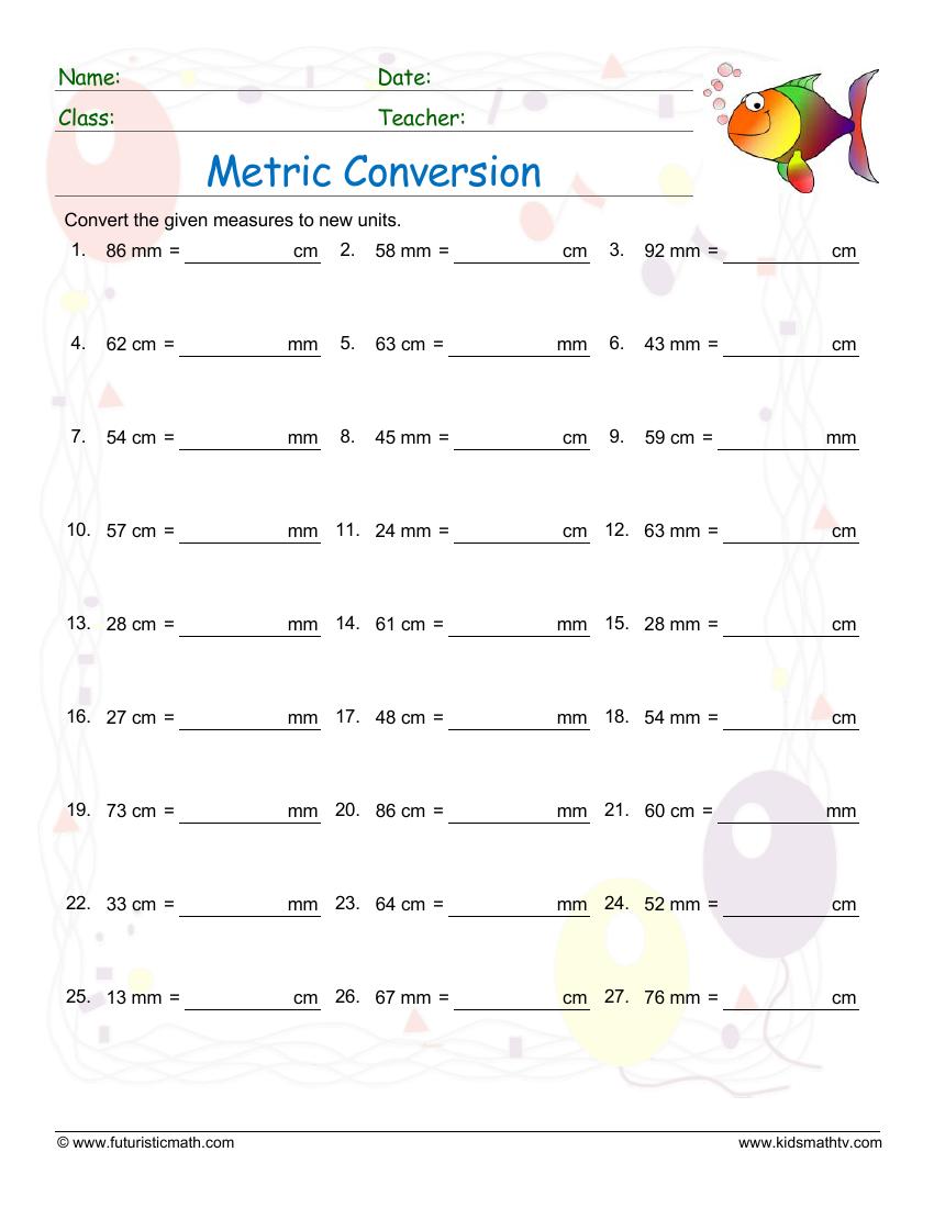 Meter To Centimeter Worksheet 12