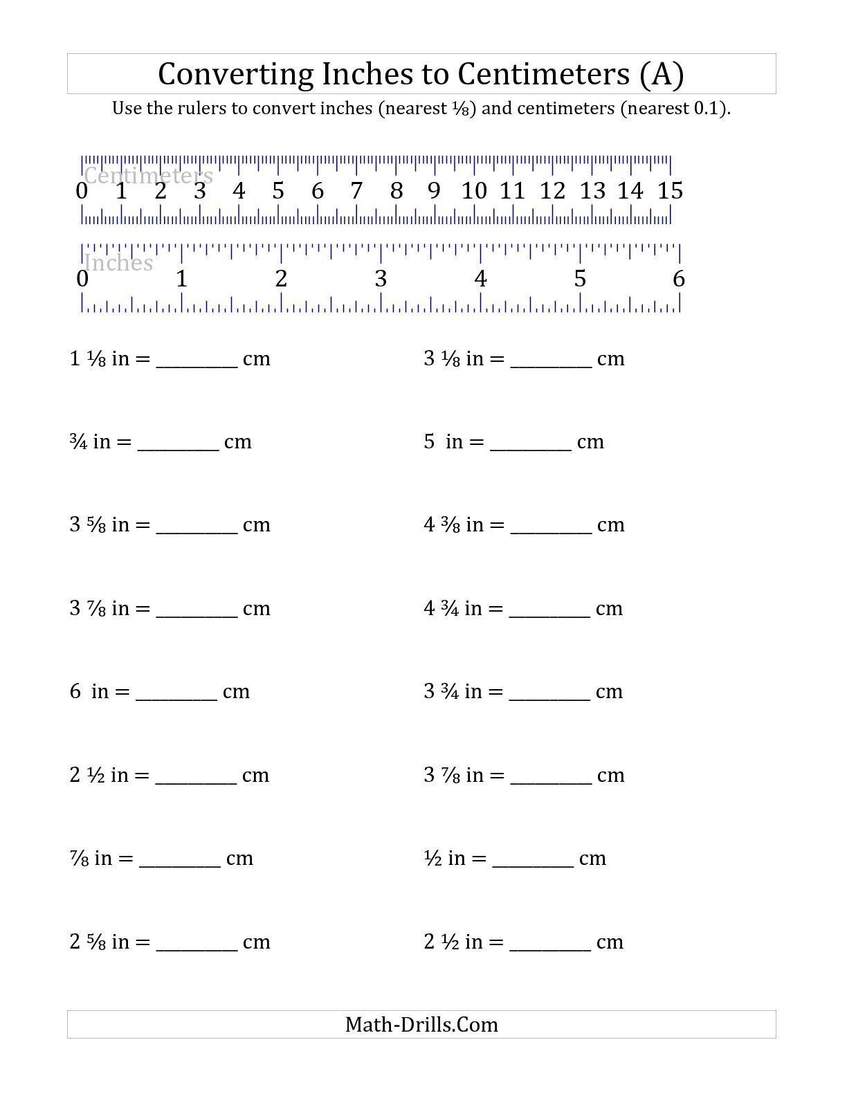 Meter To Centimeter Worksheet 19