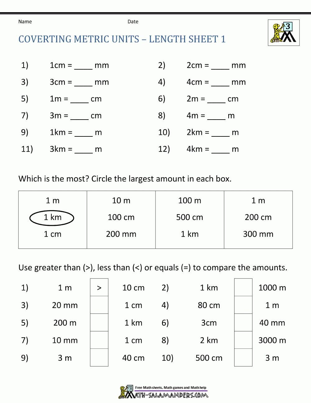 Meter To Centimeter Worksheet 24