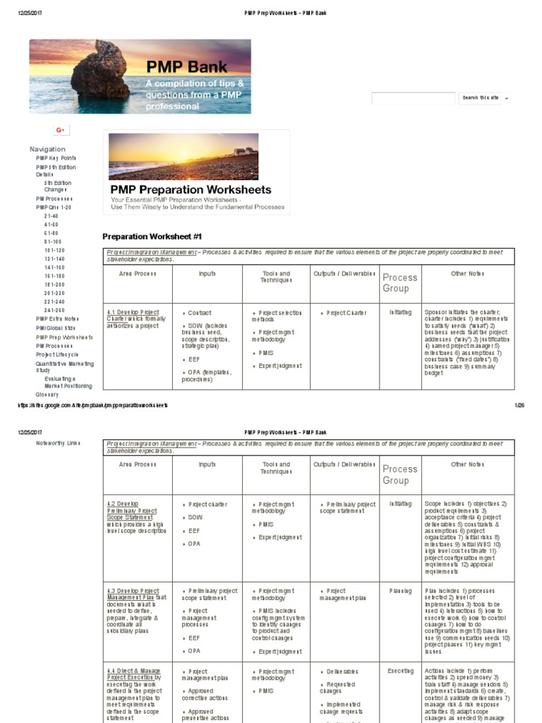 Pmp Certification Hours Worksheet 4