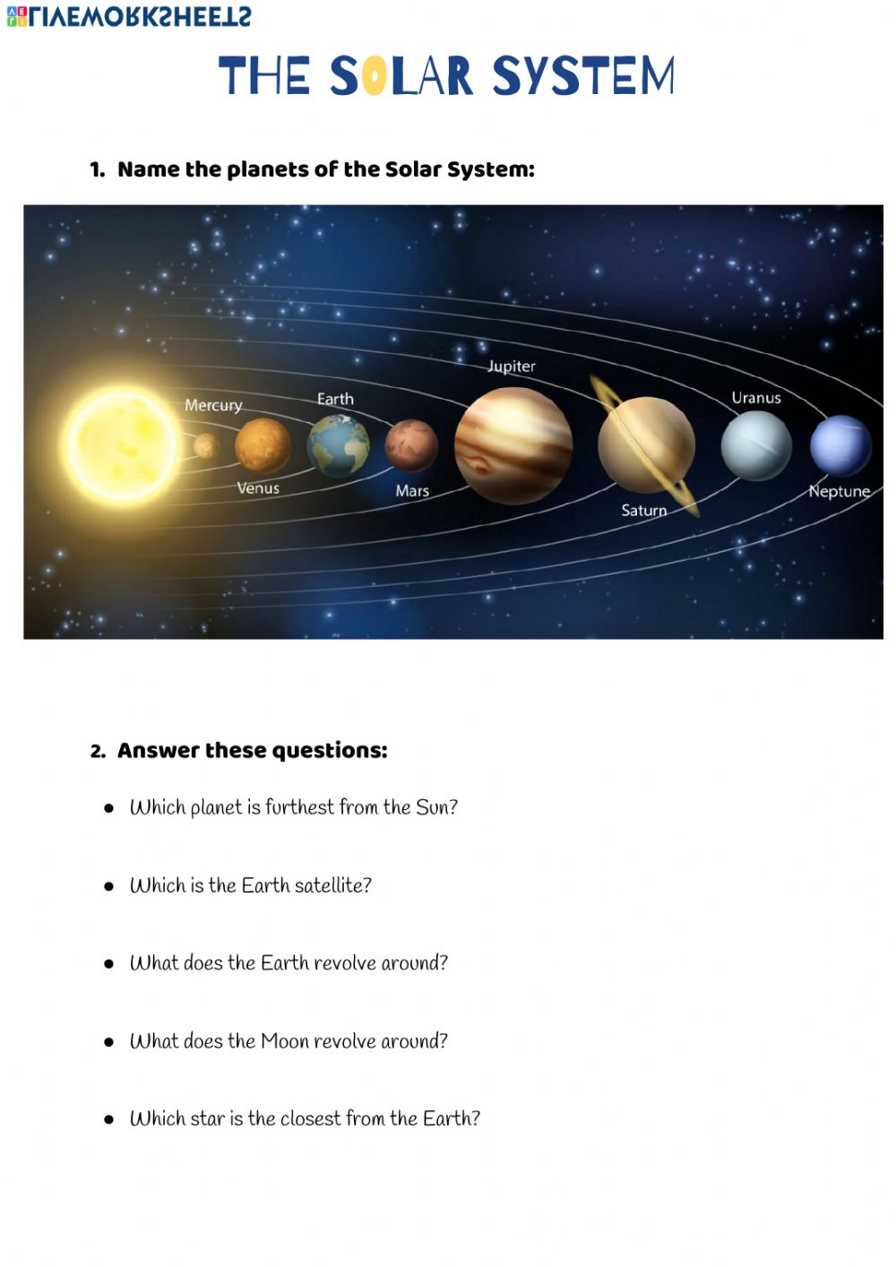 Solar System Labeling Worksheet 25