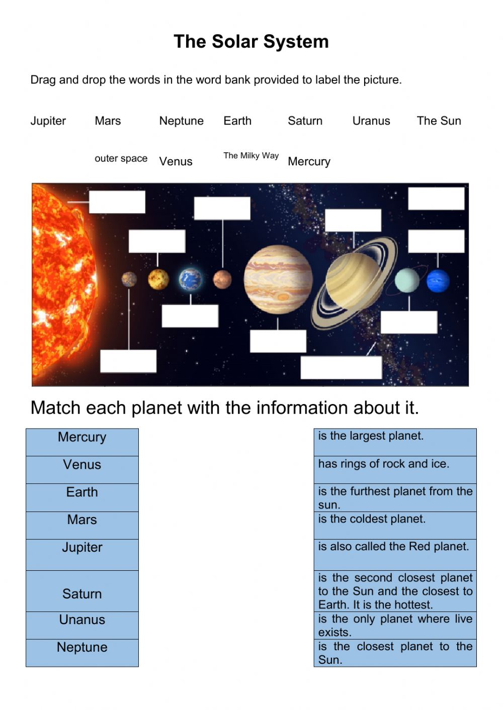 Solar System Labeling Worksheet 31