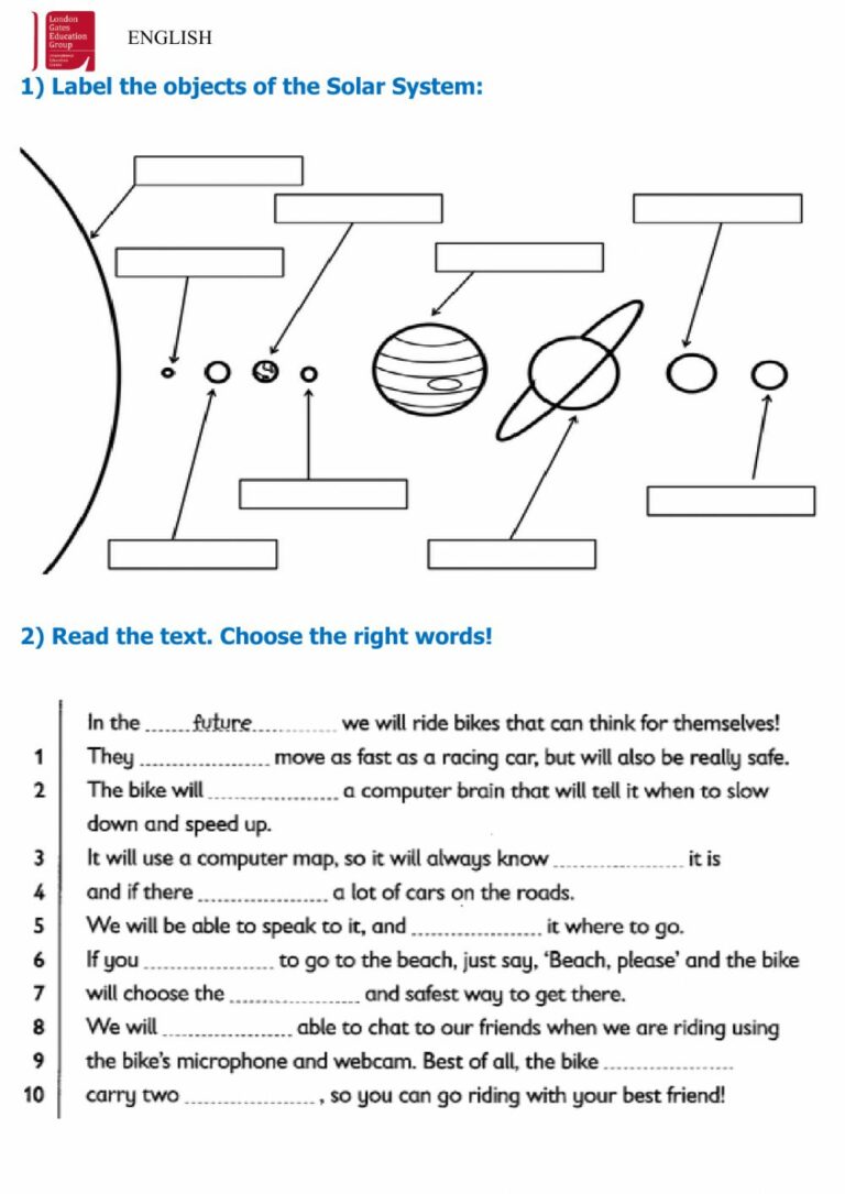 Solar System Labeling Worksheet 32 – Printable PDF Template