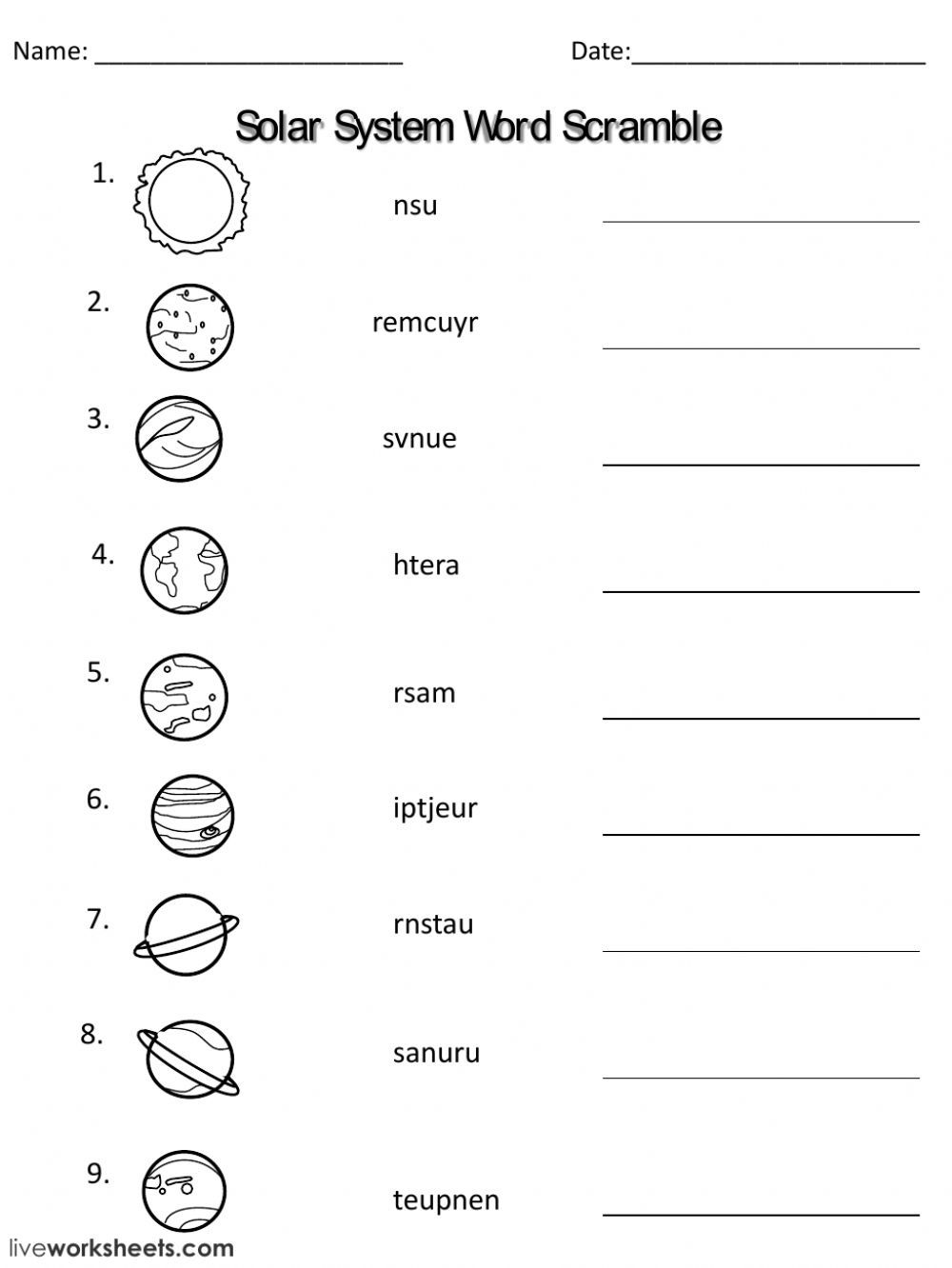 Solar System Labeling Worksheet 40