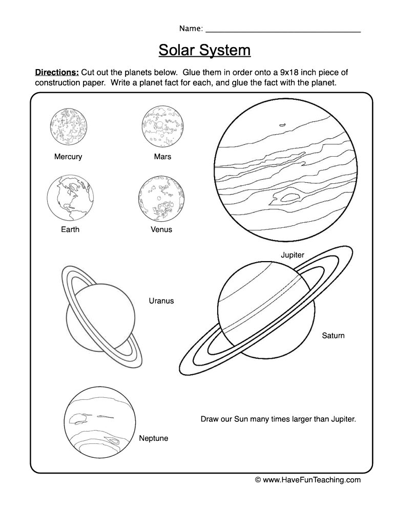 Solar System Labeling Worksheet 5