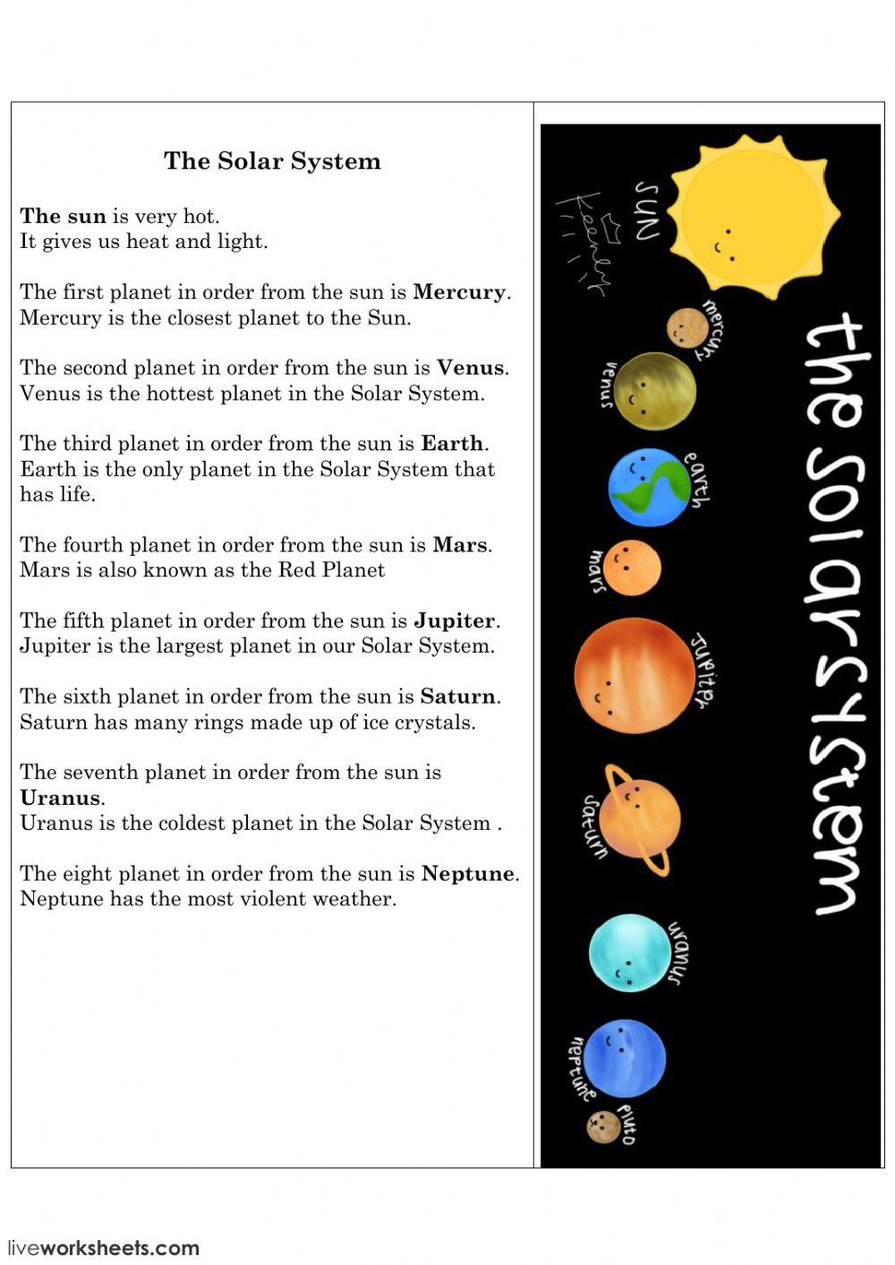 Solar System Labeling Worksheet 8