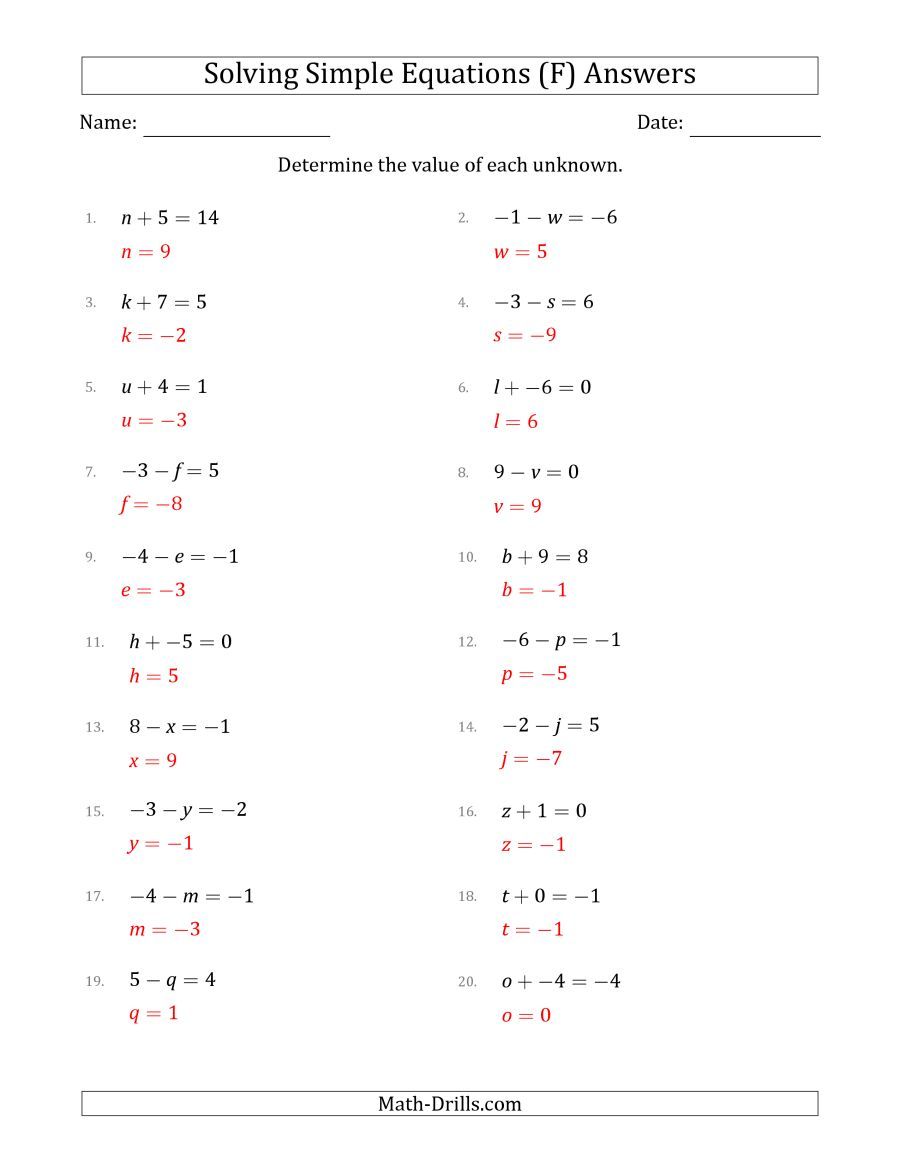 Two Step Equations Worksheet With Answers 13