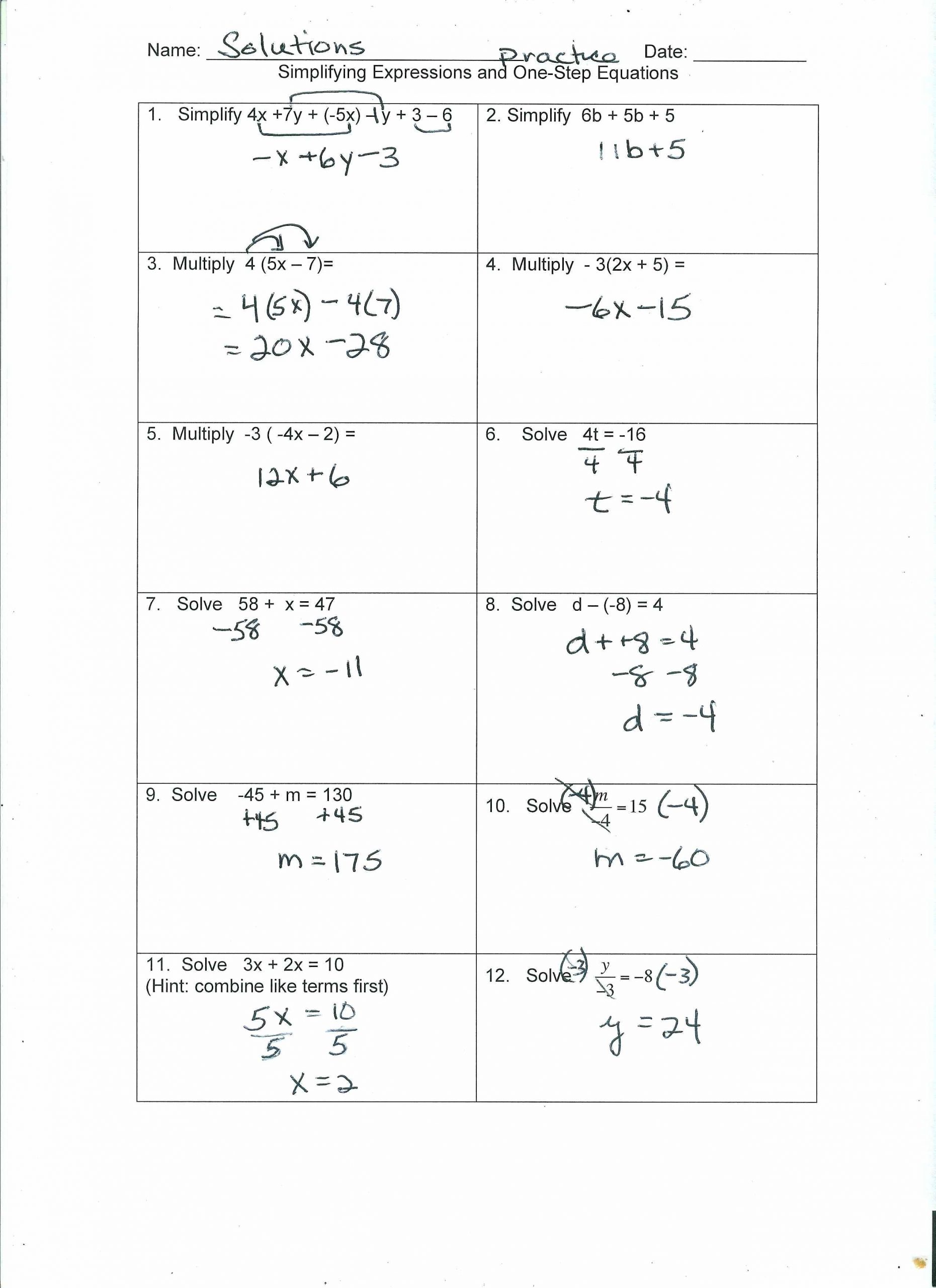 Two Step Equations Worksheet With Answers 16