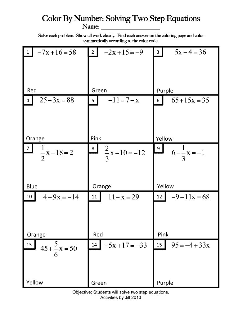 Two Step Equations Worksheet With Answers 27