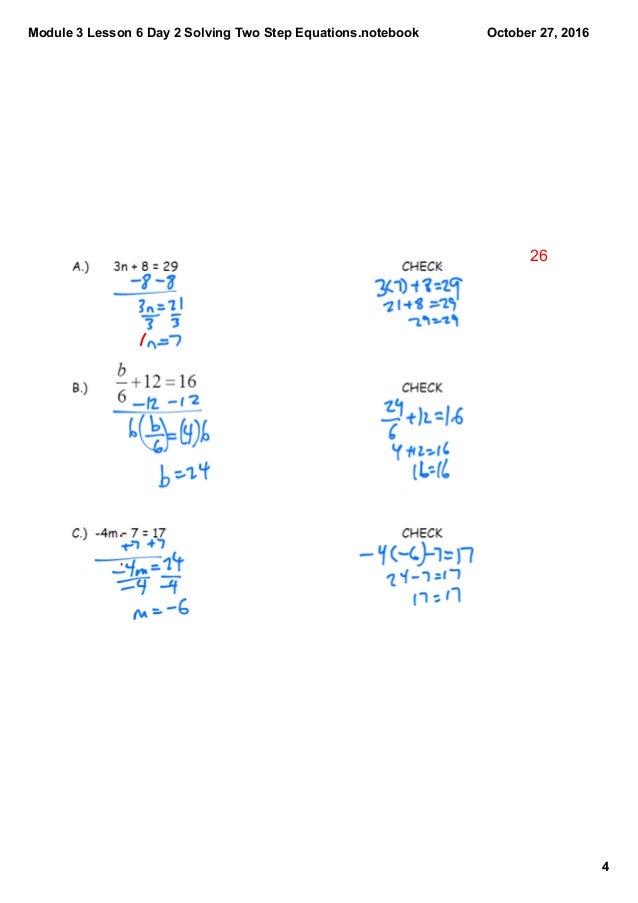 Two Step Equations Worksheet With Answers 28