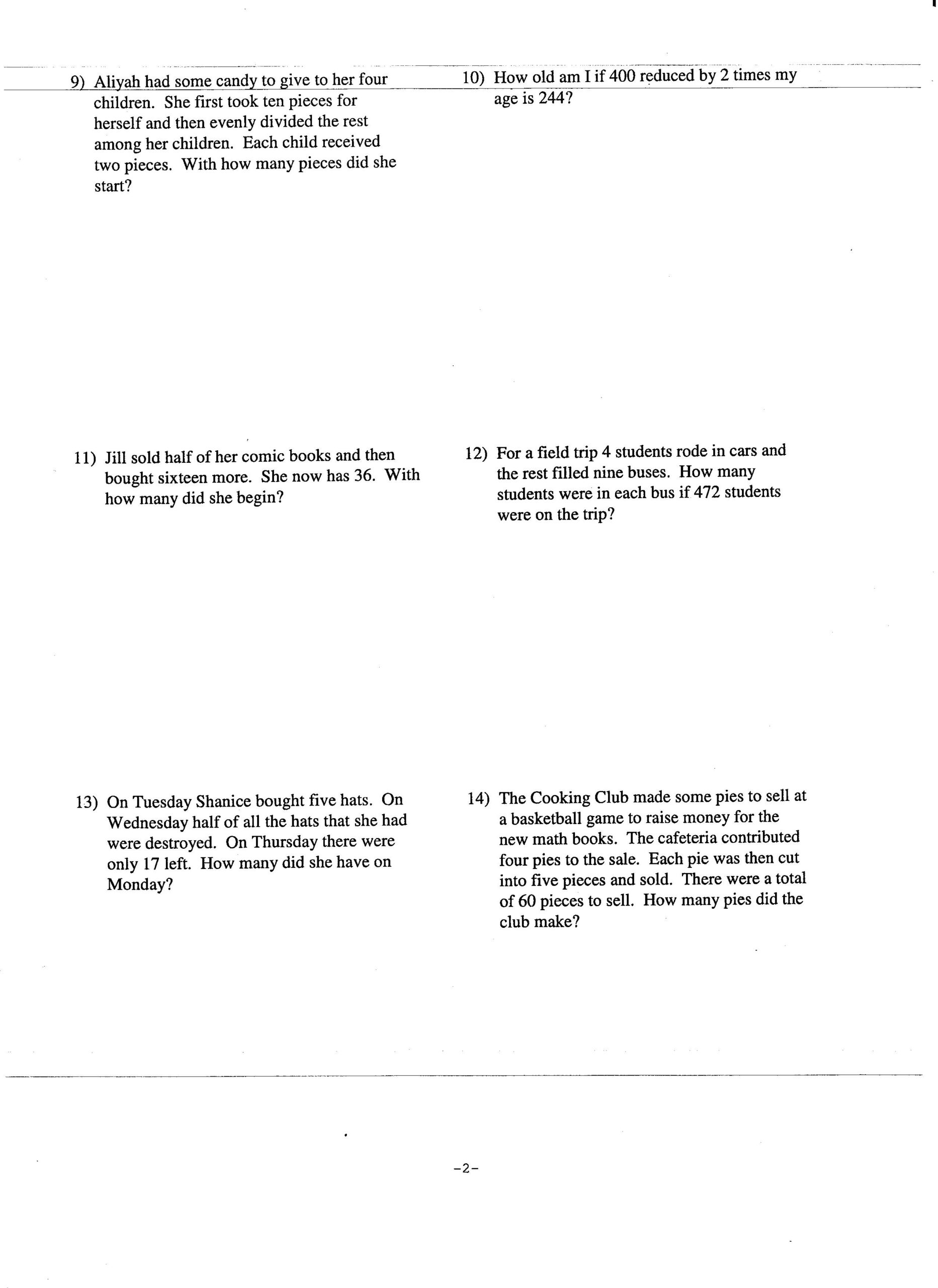 Two Step Equations Worksheet With Answers 31