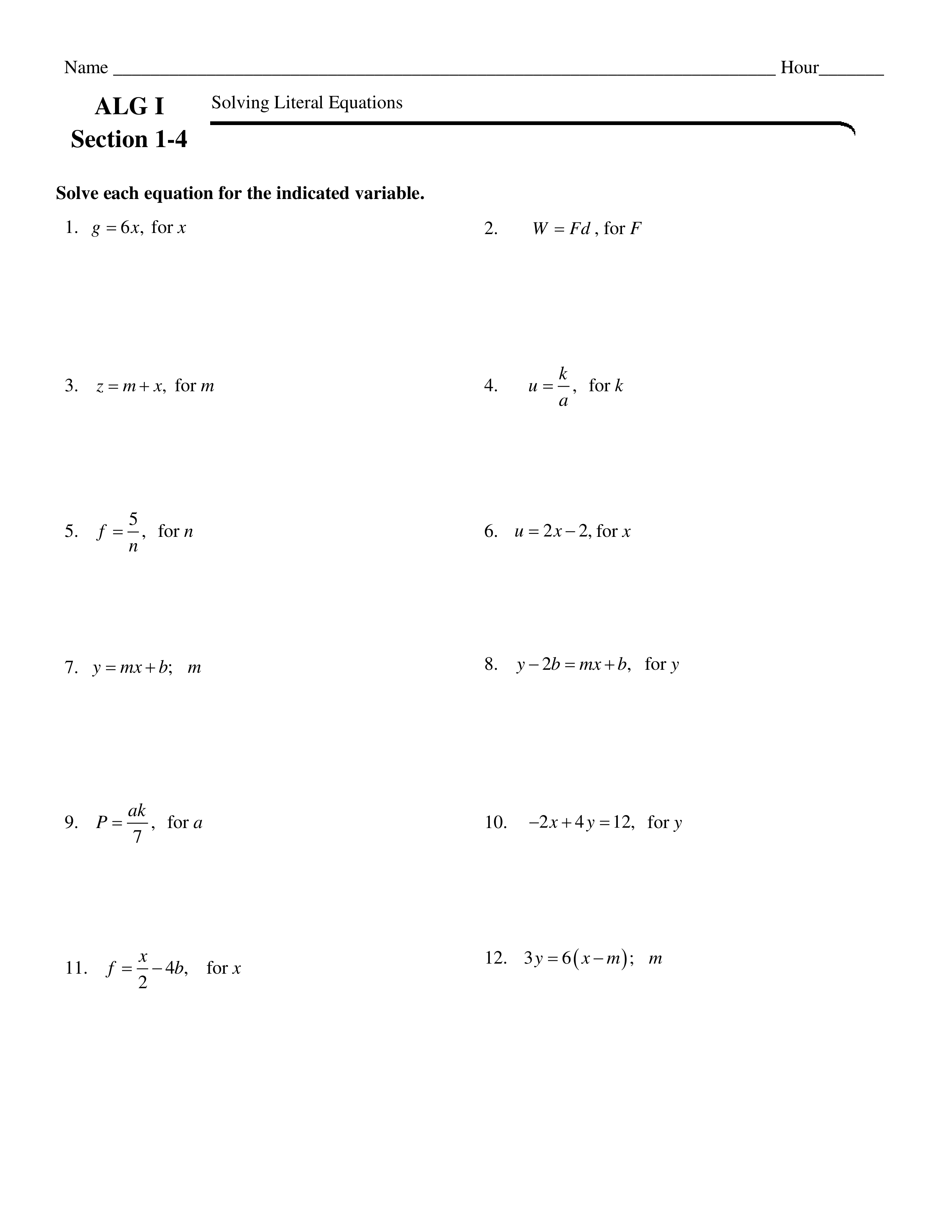 Two Step Equations Worksheet With Answers 7