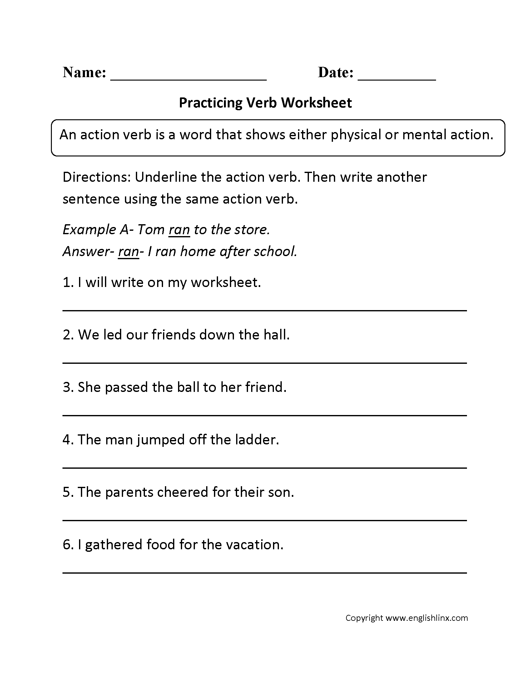 Verb Worksheets 7Th Grade 22