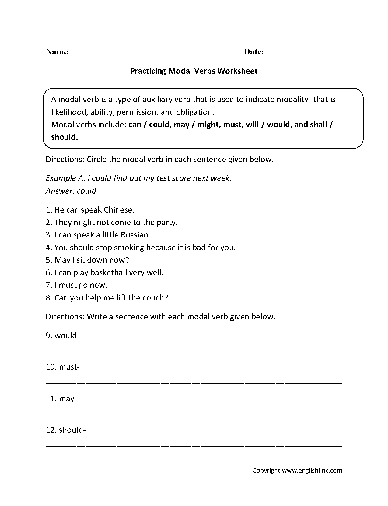 Verb Worksheets 7Th Grade 29