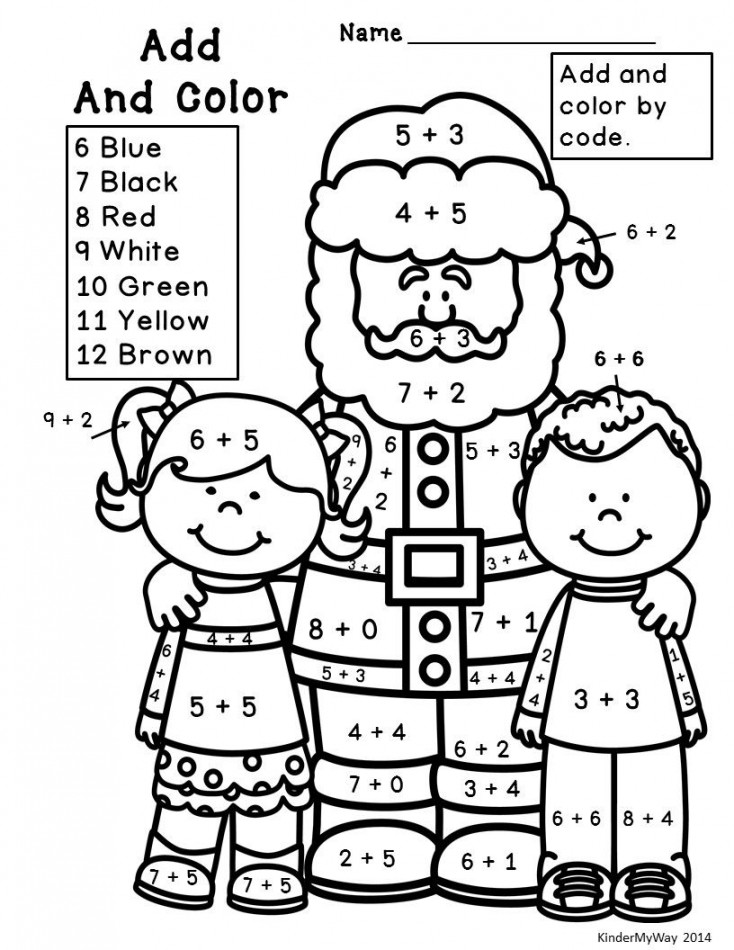 Christmas Math Worksheets for Kindergarten  Christmas Math