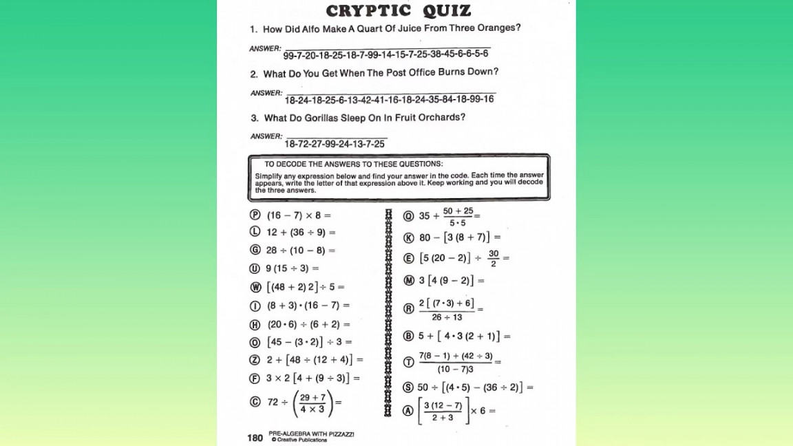 Cryptic Quiz p