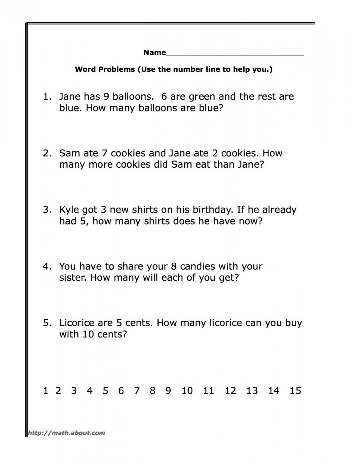 First Grade Math: Word Problems