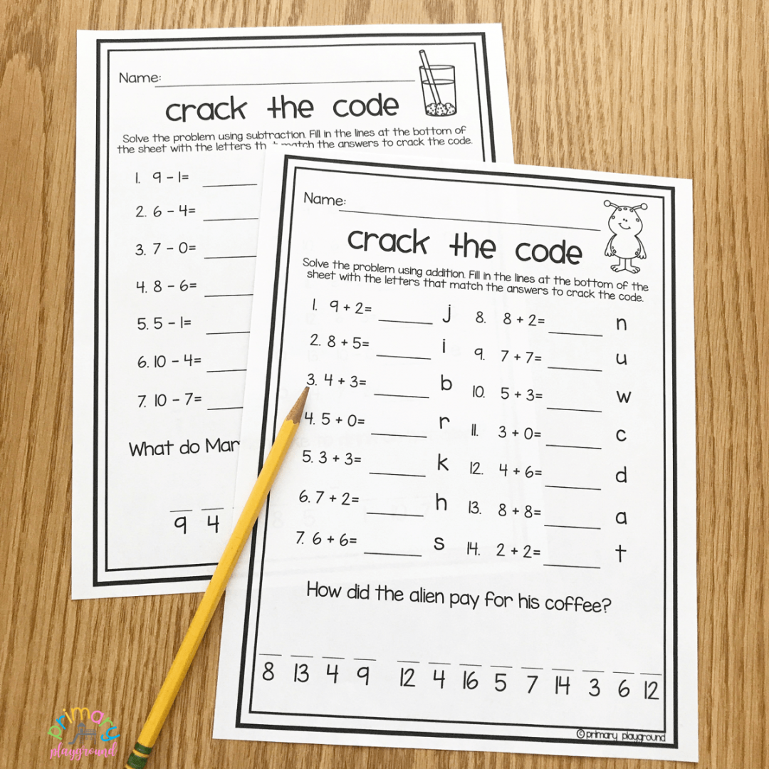 Free Printable Crack the Code Math - Primary Playground